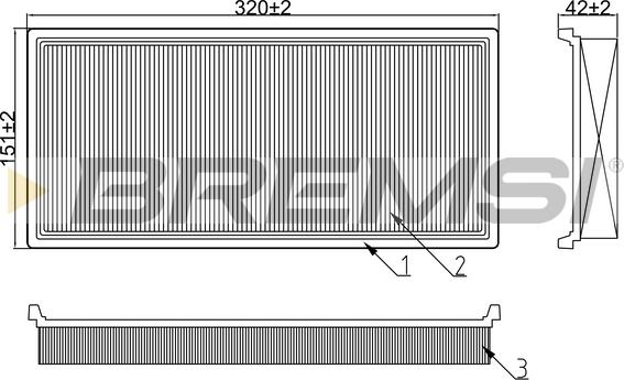 Bremsi FA1232 - Повітряний фільтр autozip.com.ua