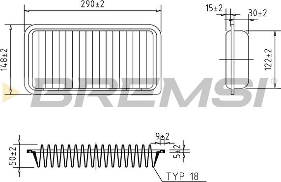 Bremsi FA1272 - Повітряний фільтр autozip.com.ua