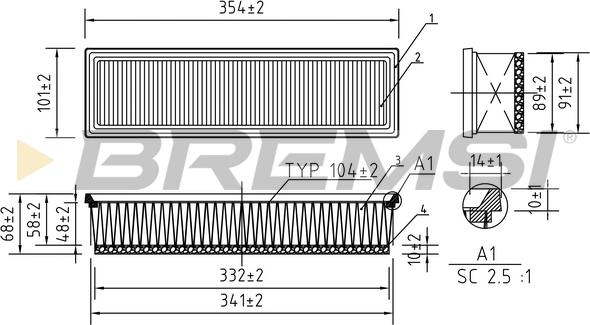 Bremsi FA1277 - Повітряний фільтр autozip.com.ua