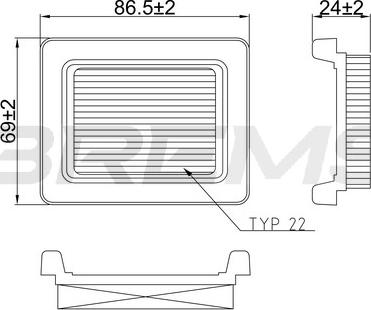 Bremsi FA2583 - Повітряний фільтр autozip.com.ua