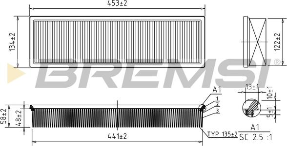 Bremsi FA2066 - Повітряний фільтр autozip.com.ua