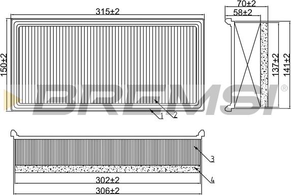 Bremsi FA2005 - Повітряний фільтр autozip.com.ua