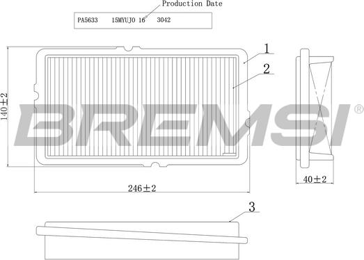 Bremsi FA2023 - Повітряний фільтр autozip.com.ua