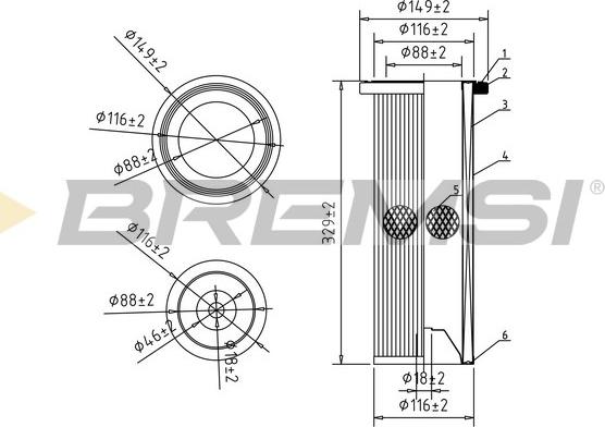 Bremsi FA2190 - Повітряний фільтр autozip.com.ua