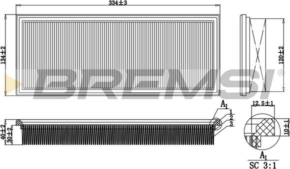 Bremsi FA2192 - Повітряний фільтр autozip.com.ua