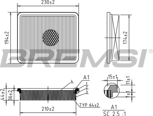 Bremsi FA2146 - Повітряний фільтр autozip.com.ua