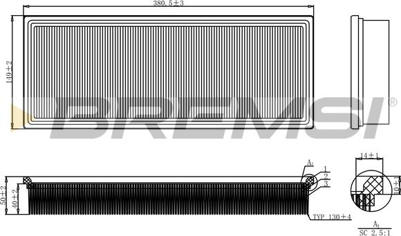 Bremsi FA2109 - Повітряний фільтр autozip.com.ua