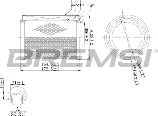 Bremsi FA2112 - Повітряний фільтр autozip.com.ua