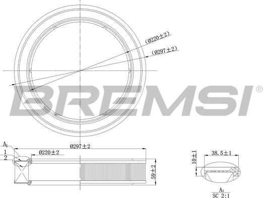 Bremsi FA2132 - Повітряний фільтр autozip.com.ua