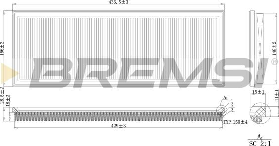 Bremsi FA2137 - Повітряний фільтр autozip.com.ua