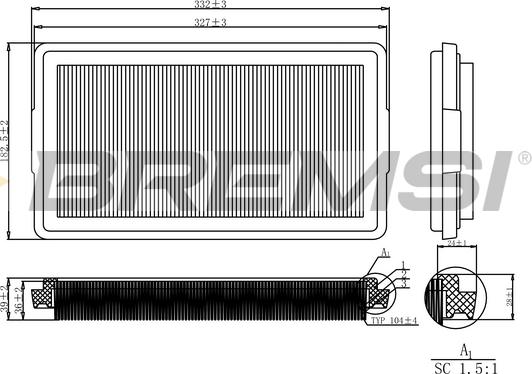 Bremsi FA2126 - Повітряний фільтр autozip.com.ua