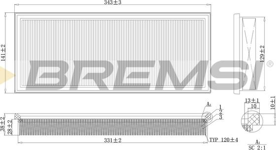 Bremsi FA2121 - Повітряний фільтр autozip.com.ua