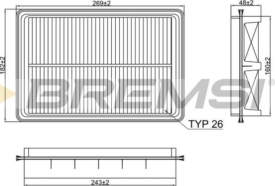 Bremsi FA2394 - Повітряний фільтр autozip.com.ua