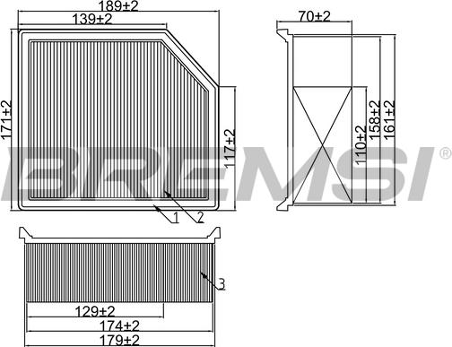 Bremsi FA2321 - Повітряний фільтр autozip.com.ua