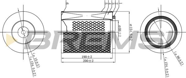 Bremsi FA2328 - Повітряний фільтр autozip.com.ua