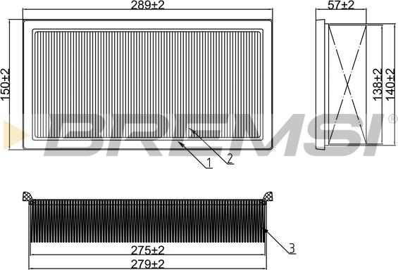 Bremsi FA2292 - Повітряний фільтр autozip.com.ua