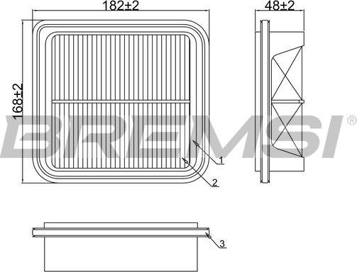 Bremsi FA2204 - Повітряний фільтр autozip.com.ua