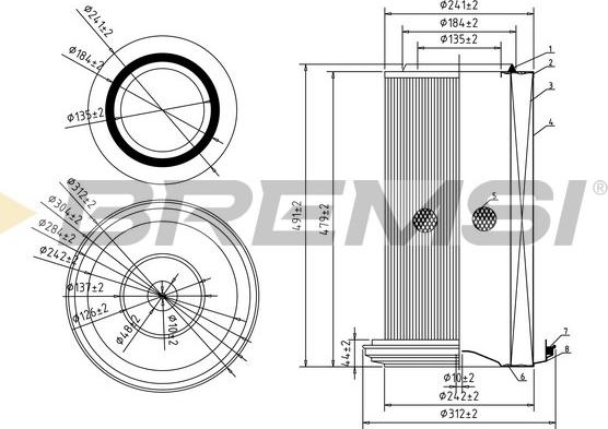 Bremsi FA2218 - Повітряний фільтр autozip.com.ua