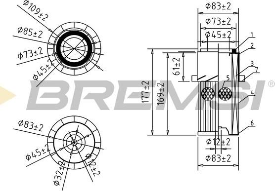 Bremsi FA2225 - Повітряний фільтр autozip.com.ua