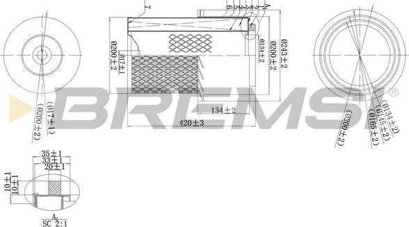 Bremsi FA2274 - Повітряний фільтр autozip.com.ua