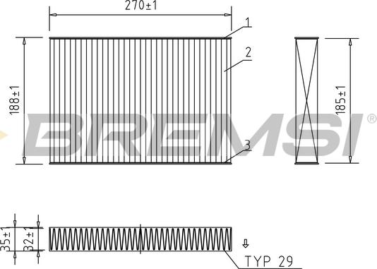 Bremsi FC0942C - Фільтр, повітря у внутрішній простір autozip.com.ua