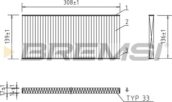 Bremsi FC0958C - Фільтр, повітря у внутрішній простір autozip.com.ua