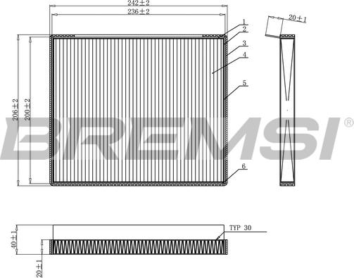 Bremsi FC0917C - Фільтр, повітря у внутрішній простір autozip.com.ua