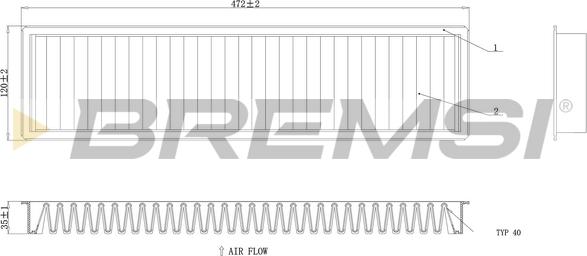 Bremsi FC0986 - Фільтр, повітря у внутрішній простір autozip.com.ua