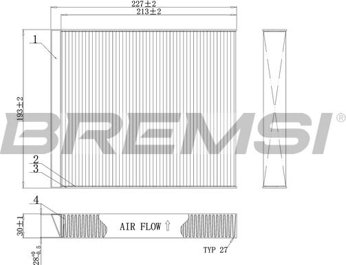 Bremsi FC0971C - Фільтр, повітря у внутрішній простір autozip.com.ua