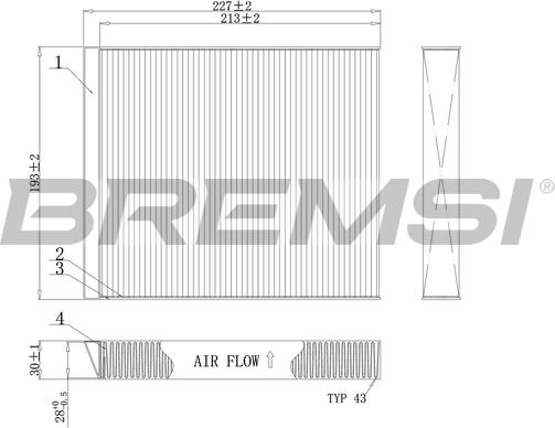 Bremsi FC0971 - Фільтр, повітря у внутрішній простір autozip.com.ua
