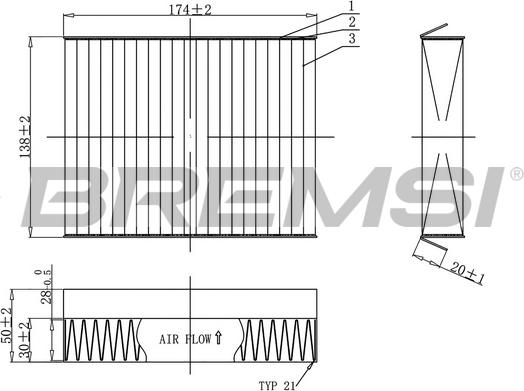 Bremsi FC0490C - Фільтр, повітря у внутрішній простір autozip.com.ua