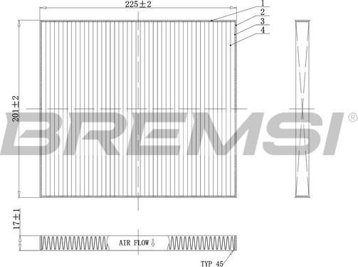 Bremsi FC0447 - Фільтр, повітря у внутрішній простір autozip.com.ua