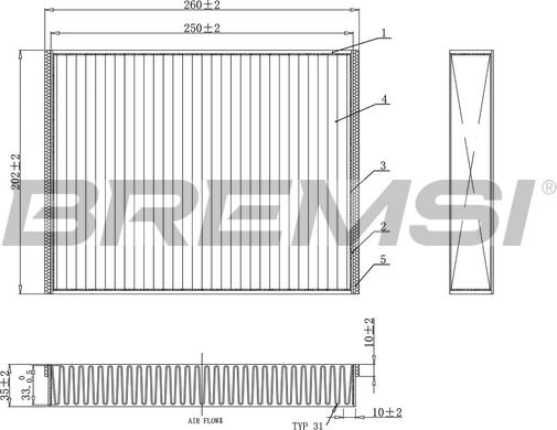 Bremsi FC0459C - Фільтр, повітря у внутрішній простір autozip.com.ua