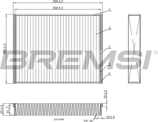 Bremsi FC0459 - Фільтр, повітря у внутрішній простір autozip.com.ua