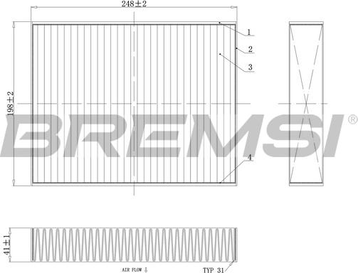 Bremsi FC0455C - Фільтр, повітря у внутрішній простір autozip.com.ua