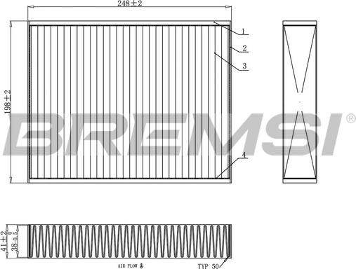 Bremsi FC0455 - Фільтр, повітря у внутрішній простір autozip.com.ua