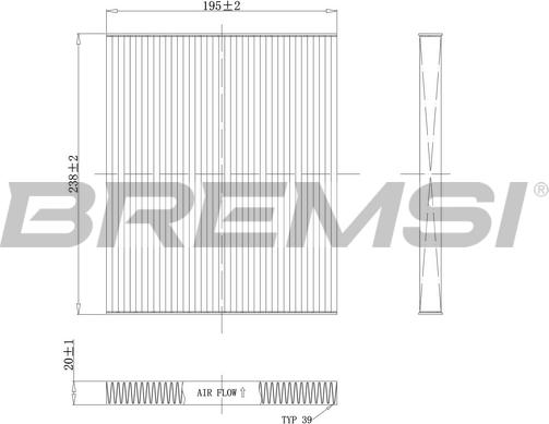 Bremsi FC0451 - Фільтр, повітря у внутрішній простір autozip.com.ua