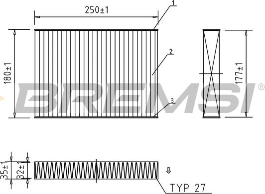 Bremsi FC0457A - Фільтр, повітря у внутрішній простір autozip.com.ua