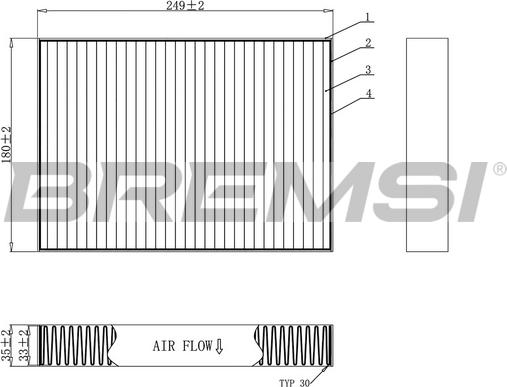 Bremsi FC0457C - Фільтр, повітря у внутрішній простір autozip.com.ua