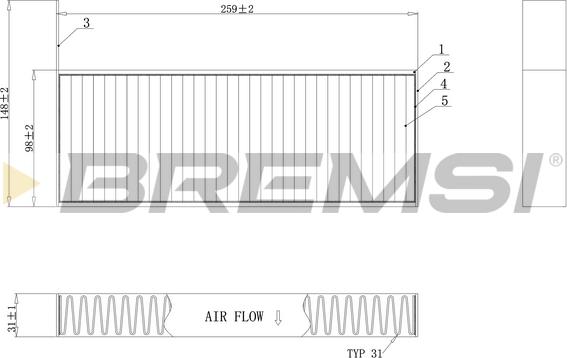 Bremsi FC0464C - Фільтр, повітря у внутрішній простір autozip.com.ua