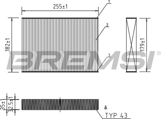 Bremsi FC0462 - Фільтр, повітря у внутрішній простір autozip.com.ua