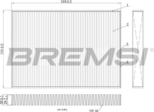 Bremsi FC0410 - Фільтр, повітря у внутрішній простір autozip.com.ua