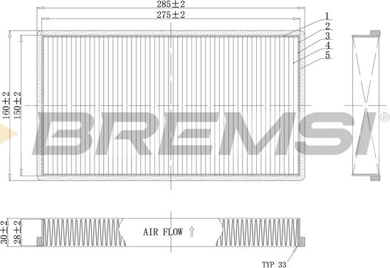 Bremsi FC0488C - Фільтр, повітря у внутрішній простір autozip.com.ua