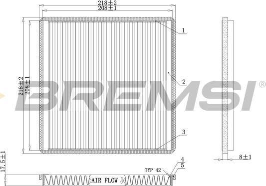 Bremsi FC0500 - Фільтр, повітря у внутрішній простір autozip.com.ua