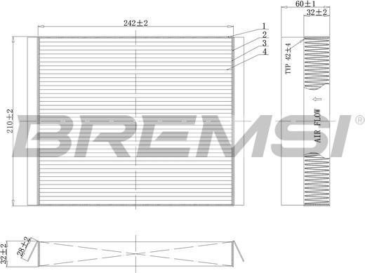 Bremsi FC0501 - Фільтр, повітря у внутрішній простір autozip.com.ua
