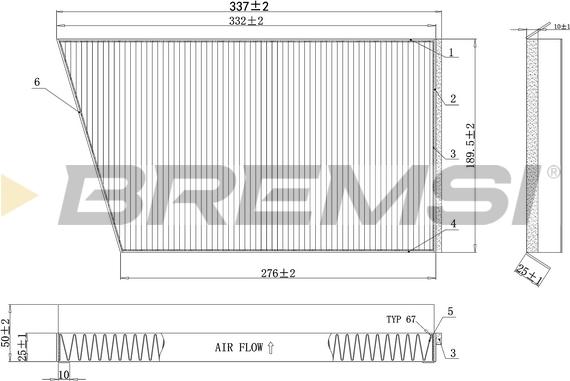 Bremsi FC0502 - Фільтр, повітря у внутрішній простір autozip.com.ua