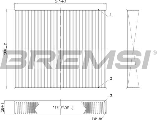 Bremsi FC0094C - Фільтр, повітря у внутрішній простір autozip.com.ua