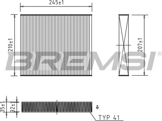 Bremsi FC0094 - Фільтр, повітря у внутрішній простір autozip.com.ua