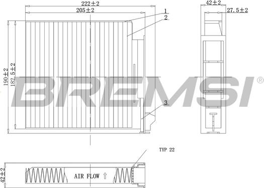 Bremsi FC0093A - Фільтр, повітря у внутрішній простір autozip.com.ua