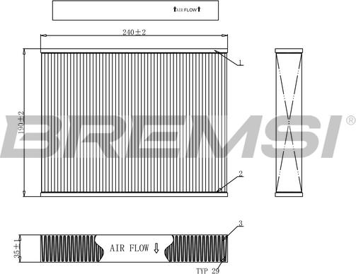 Bremsi FC0092C - Фільтр, повітря у внутрішній простір autozip.com.ua
